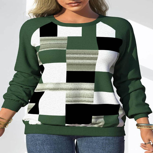 Karierter PULL mit Rundhalsausschnitt