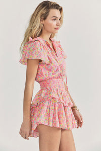 Ella - Sweet Style Minikleid mit Rüschen und Blumenprint