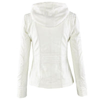 Lederjacke mit Kapuze