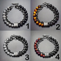 Tigerauge Perlenarmband Steel Streaks Robustes Stahlarmband Mit Wildem Stil Für Urbane Könige