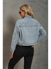 Jeansjacke im Used-Look mit Leopardenmuster und Patchwork