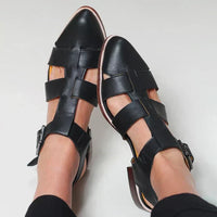 Geschlossene Damen-Riemensandalen mit Schnallenverschluss - Mireva