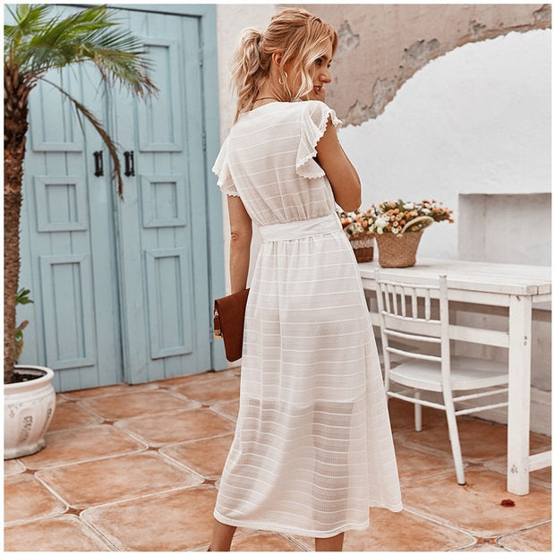 Damen Midikleid mit strukturiertem Chiffon im romantischen Stil - Juliette