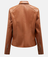 Biker-Lederjacke ohne Kapuze