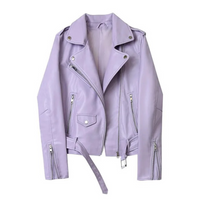 Biker-Lederjacke mit Reißverschlüssen und Gürtel