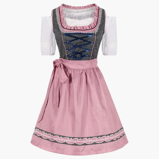 Dirndl mit Schürze in Rosa und Blau - Annalena