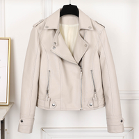 Schwarze Lederjacke mit Revers und figurbetontem Schnitt