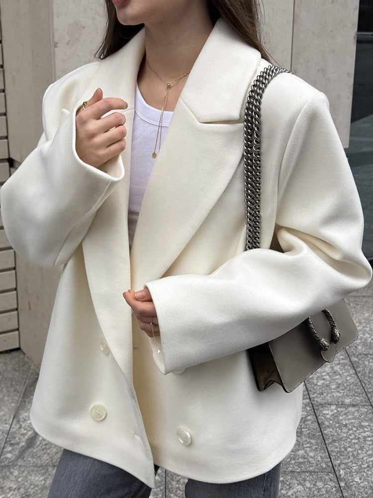 Blazer mit Reverskragen, Knopfverschluss und lockerer Passform