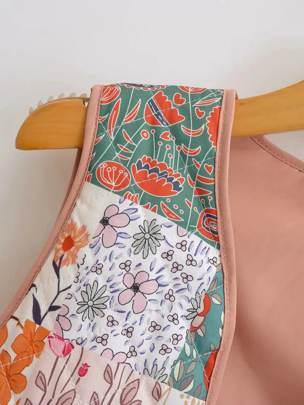 Weste mit Blumenmuster und Patchwork