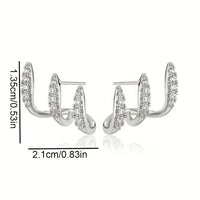 Elegante Strass Dreikrallen Ohrringe