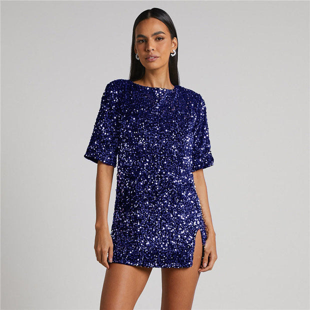 Damen Paillettenkleid mit Glanzeffekt - Salyen