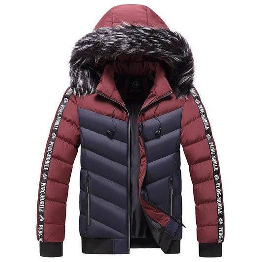 Herren Steppjacke mit Kunstfellkapuze - Elian