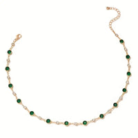 Goldene Fußkette Amália Mit Grünen Kristallen Und Zirkonien Für Damen Eleganter Knöchel Schmuck