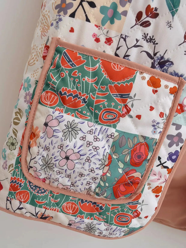 Weste mit Blumenmuster und Patchwork
