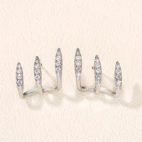 Elegante Strass Dreikrallen Ohrringe