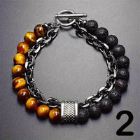 Tigerauge Perlenarmband Steel Streaks Robustes Stahlarmband Mit Wildem Stil Für Urbane Könige