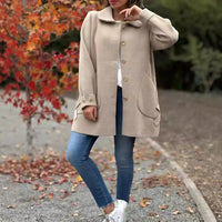 Damen Wollmantel mit Rollkragen und dezenter Schnürung - Melissa