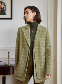 Blazer mit Karomuster und lockerer Passform