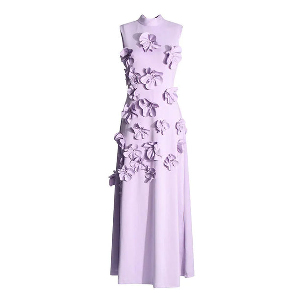 Lena - Langes rosa Kleid mit Blumen