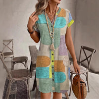 Kurzes Kleid mit geometrischem Muster für Frauen - Marta