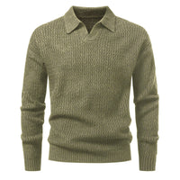 Herren-Jacquard-Strickpullover mit breitem Kragen - Raptor