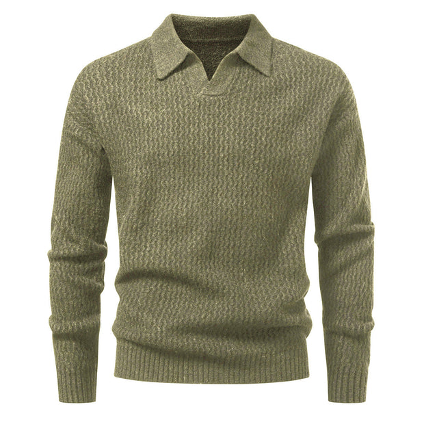 Herren-Jacquard-Strickpullover mit breitem Kragen - Raptor