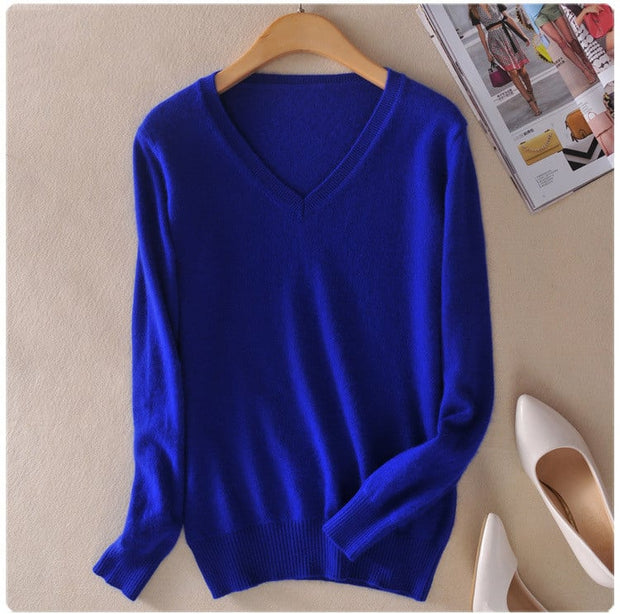 Damen Strickpullover mit V-Ausschnitt - Anika