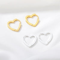 Minimalistische Herzförmige Ohrringe Rachele Goldfarben Poliert Glänzend Romantisch Elegant Schmuck