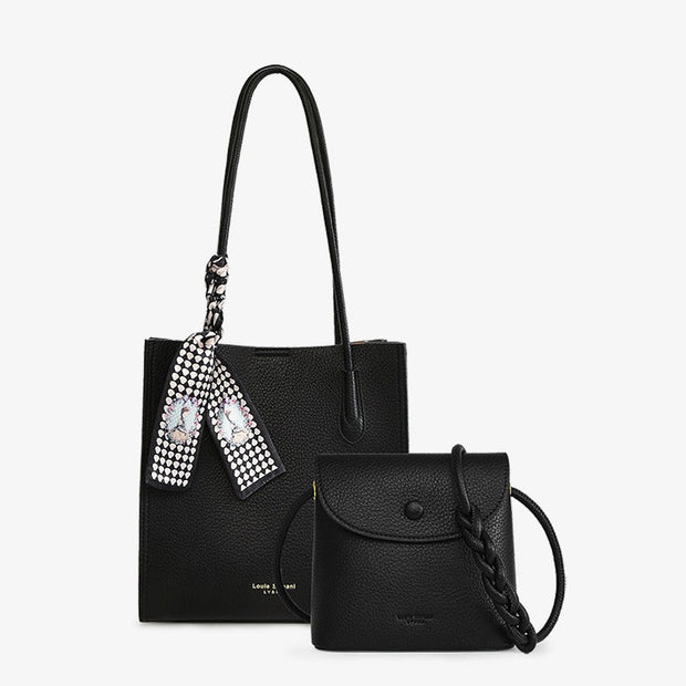 Damen Shopper Tasche aus strukturiertem Lackleder mit Crossbody Tasche - Renata