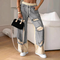 Damenhose aus Denim mit Rippen - Leona