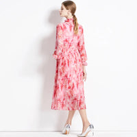 Rous - Blumenkleid aus Chiffon mit langen Ärmeln