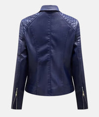 Biker-Lederjacke ohne Kapuze
