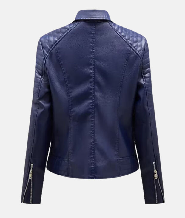 Biker-Lederjacke ohne Kapuze