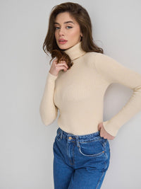 Langärmeliger Rollkragenpullover für Damen – Inga