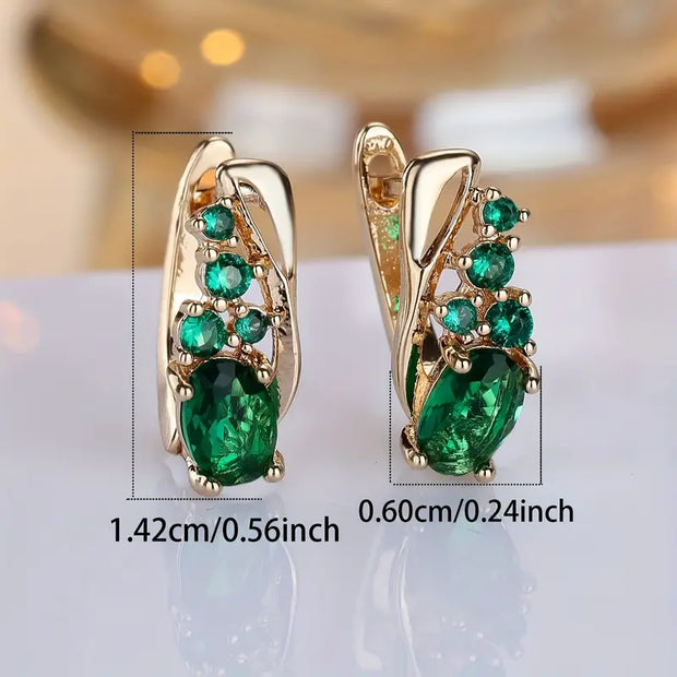 Ohrringe Aus Gold Mit Grünen Ovalen Steinen Von Loredana Elegante Luxuriöse Ohrschmuckstücke