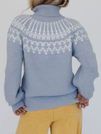 Clarice - Langärmeliger Pullover mit kontrastierendem Rollkragen