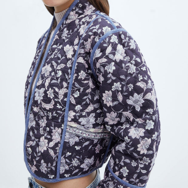 Jacke zum Wenden mit Blumenmuster und Ethno-Muster