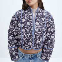 Jacke zum Wenden mit Blumenmuster und Ethno-Muster
