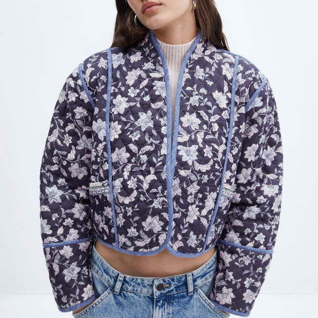Jacke zum Wenden mit Blumenmuster und Ethno-Muster