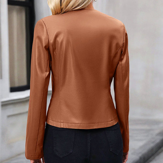 Stilvolle Lederjacke im Biker-Stil