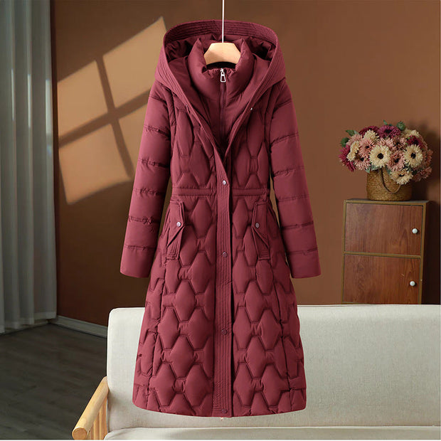 Langer gesteppter Damen-Wintermantel - Cassy