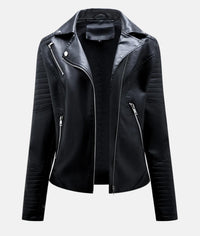Biker-Lederjacke ohne Kapuze