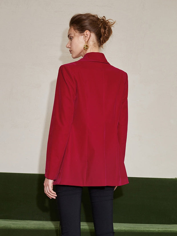Blazer mit Reverskragen und V-Ausschnitt