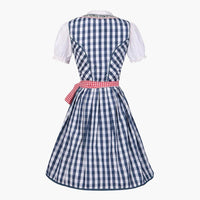 Dirndl Damen Blau Kariert mit Schürze und Bluse - Anna