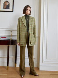 Blazer mit Karomuster und lockerer Passform