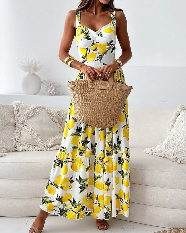 Madeline - Langes Kleid mit Blumendruck