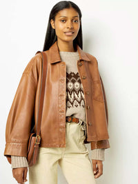 Lederjacke im Vintage-Stil