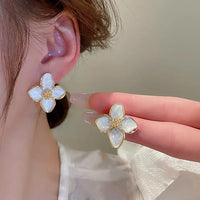 Verónica Emaille Blumen Ohrringe Eleganter Stil Florales Design Schmuck Accessoire