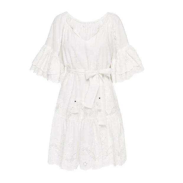 Amara - Kleid aus weißer Spitze