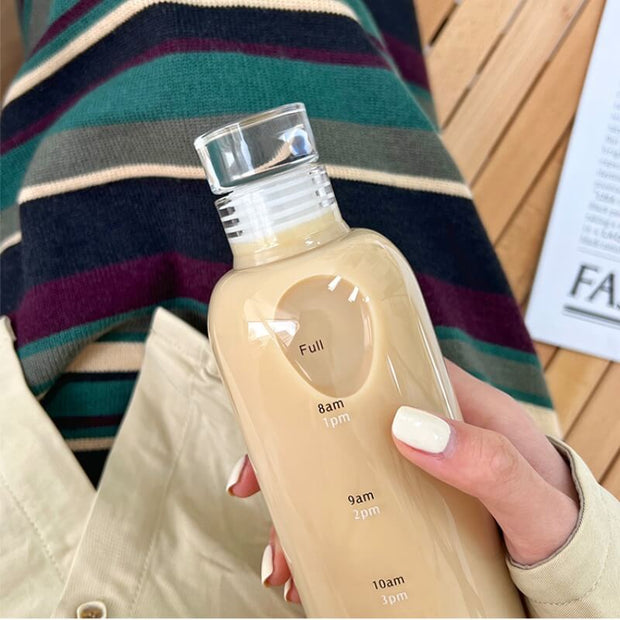 Elia transparente Trinkflasche mit Zeitmarkierung